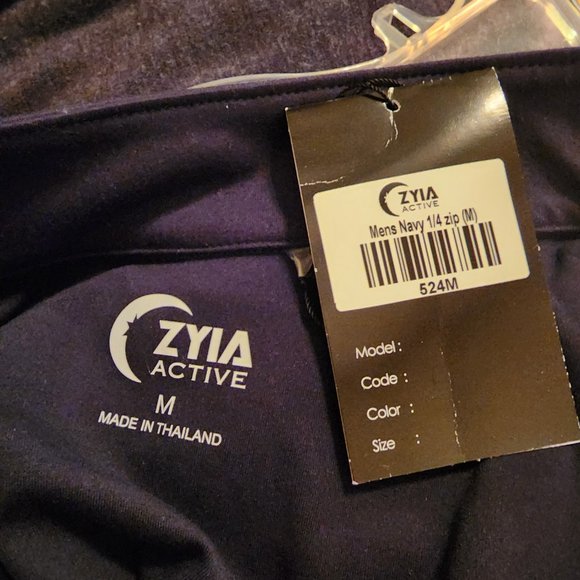 New Zyia Active Mens Navy 1/4 Zip Pullover Shirt Size Medium - Picture 6 of 8